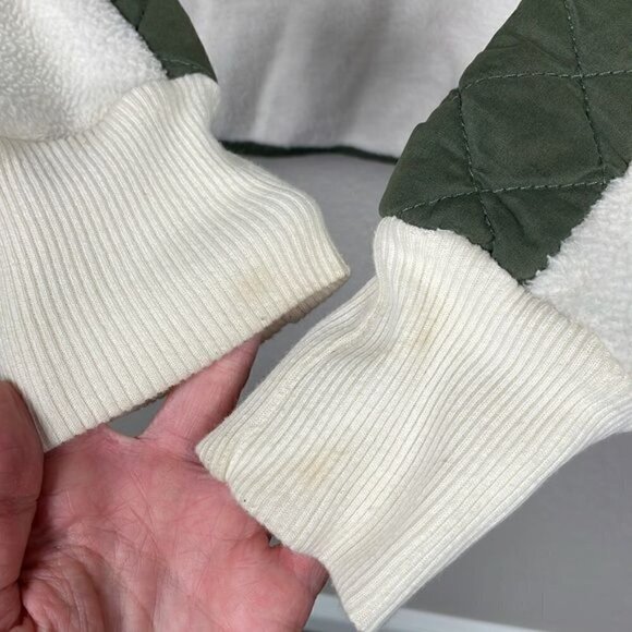 Abercrombie & Fitch Asymmetrical Snap Up Quilted Fleece Sweatshirt Size XS - Picture 10 of 11